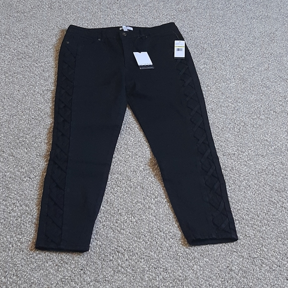 New Skinny Lace-Up Sides Mid Rise Ankle Jeans - Picture 4 of 7